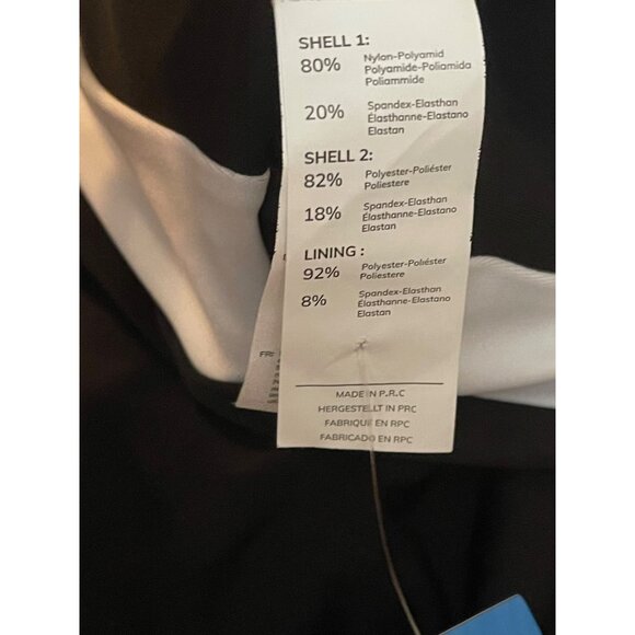 CUPSHE Women’s 1 Piece Swimsuit L Black White Colorblock Deep V Neck Wide Strap - Picture 7 of 9